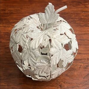 Decorative Leaf Design Candle Holder 7” x 8”